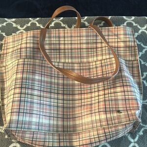 Large Plaid Tote Bag
